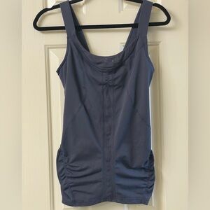 Zella Stylish Sleeveless Sports Top With Built-In Bra & Ruched Back Size Medium